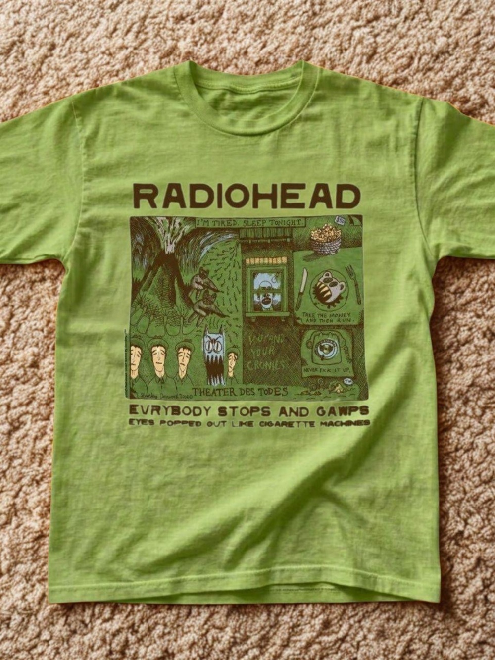Radiohead Graphic Band Tee Vintage Style Green Shirt